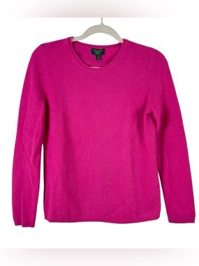 Charter Club womens size M cashmere hot pink crew neck sweater
